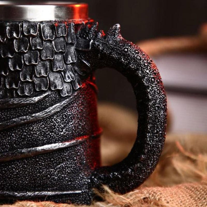 WorldNorse Schwarzer Drache Stahlbecher