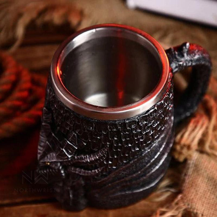 WorldNorse Schwarzer Drache Stahlbecher