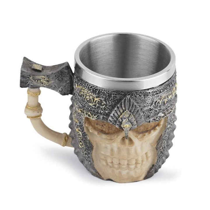 Tasse mit nordischem Wikinger-Totenkopf-Krieger
