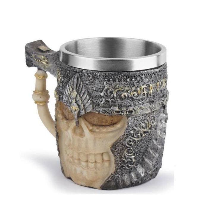 Tasse mit nordischem Wikinger-Totenkopf-Krieger
