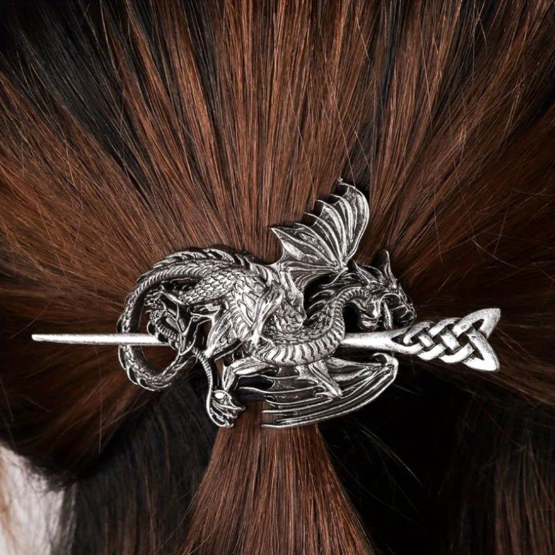 WorldNordische Wikinger-Haarnadel mit fliegendem Drachen