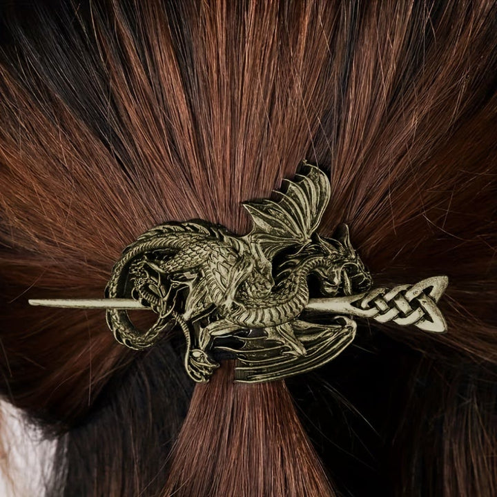 WorldNordische Wikinger-Haarnadel mit fliegendem Drachen
