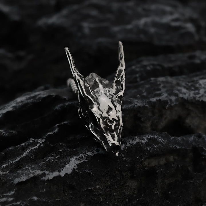 WorldNorse Drachengeist Totenkopf Knochen Halskette