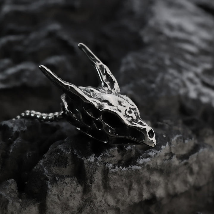 WorldNorse Drachengeist Totenkopf Knochen Halskette