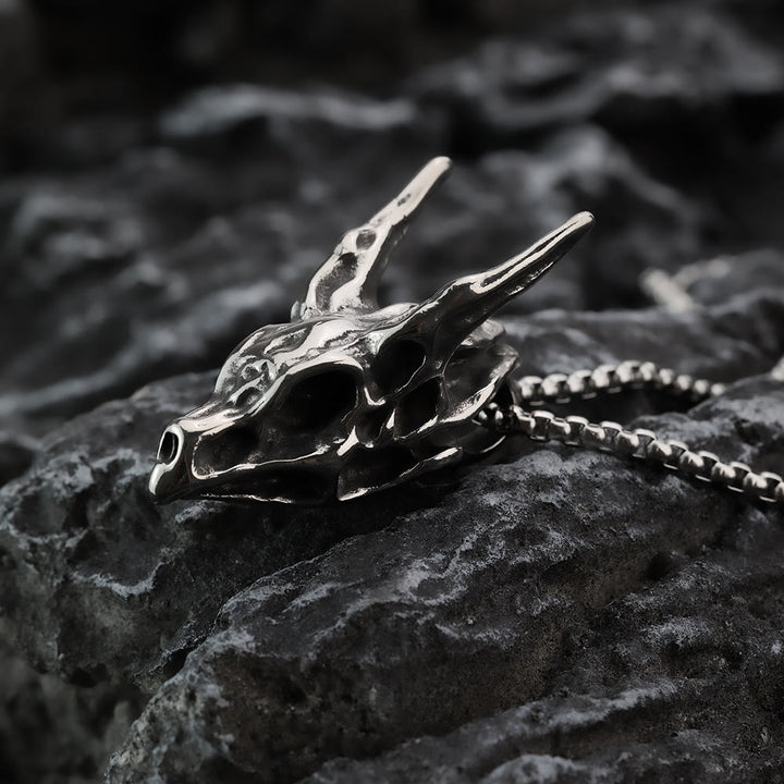 WorldNorse Drachengeist Totenkopf Knochen Halskette