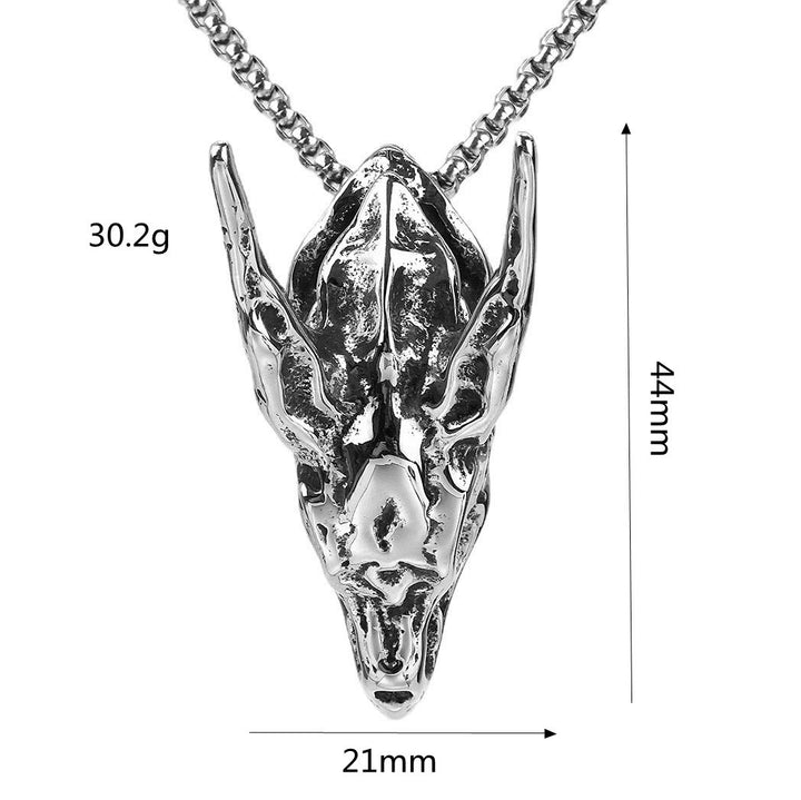 WorldNorse Drachengeist Totenkopf Knochen Halskette