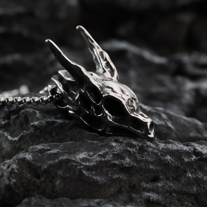 WorldNorse Drachengeist Totenkopf Knochen Halskette
