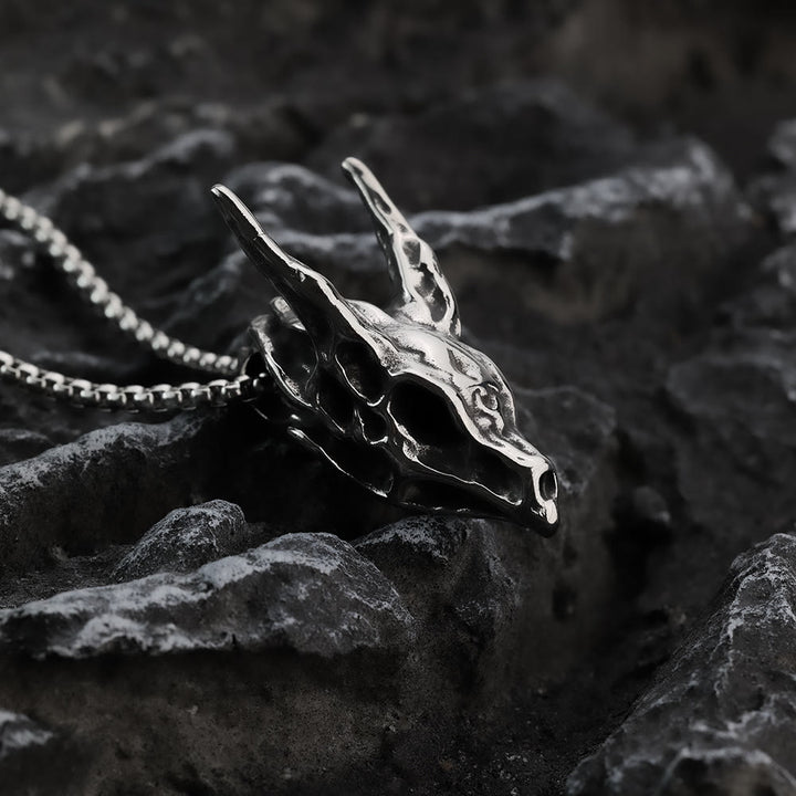 WorldNorse Drachengeist Totenkopf Knochen Halskette