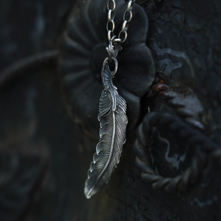 WorldNorse 999 Sterling Silber Feder Halskette