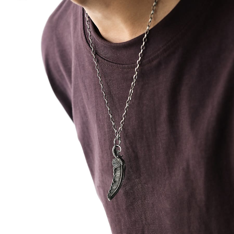 WorldNorse 999 Sterling Silber Feder Halskette