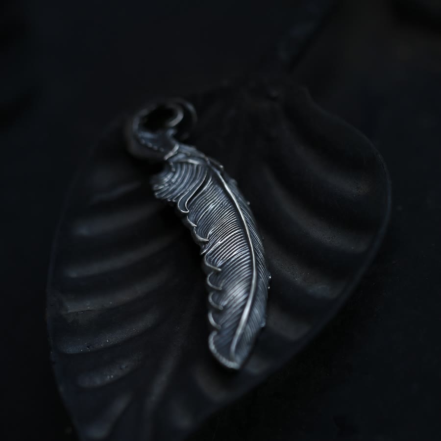 WorldNorse 999 Sterling Silber Feder Halskette