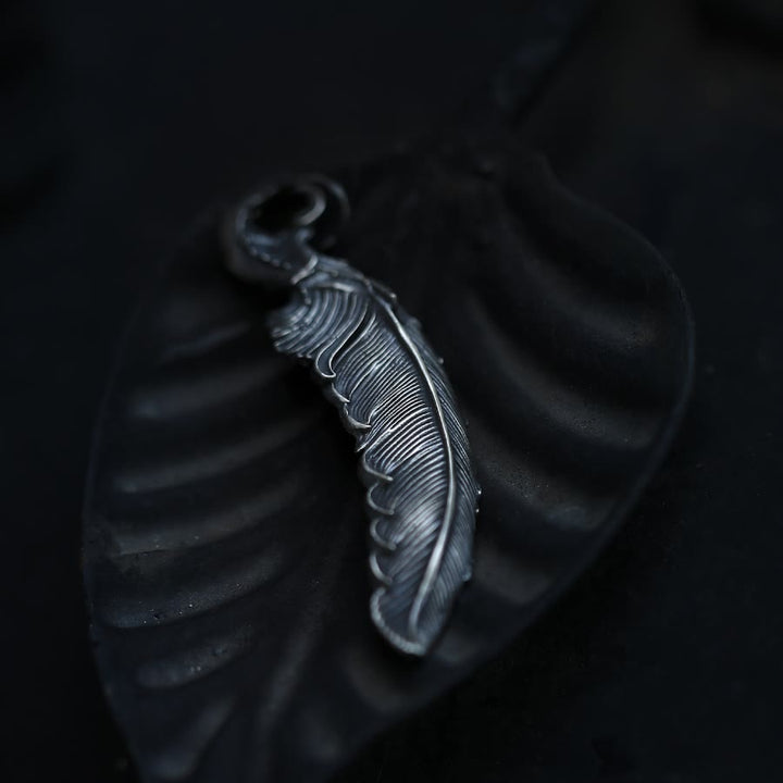 WorldNorse 999 Sterling Silber Feder Halskette