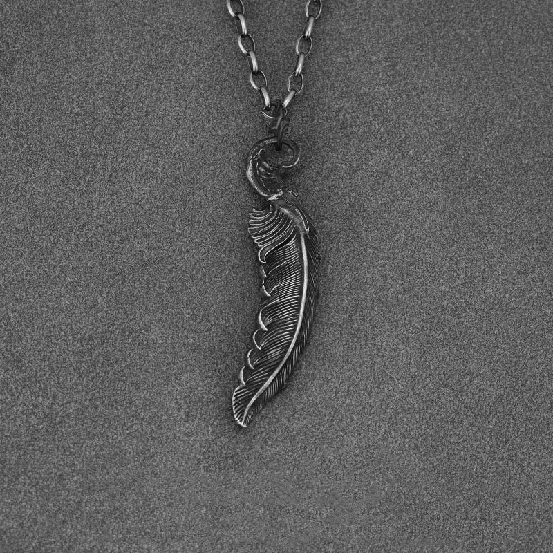 WorldNorse 999 Sterling Silber Feder Halskette