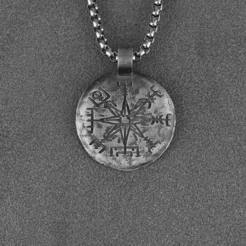 WorldNorse 999 Sterling Silber Vegvisir Halskette