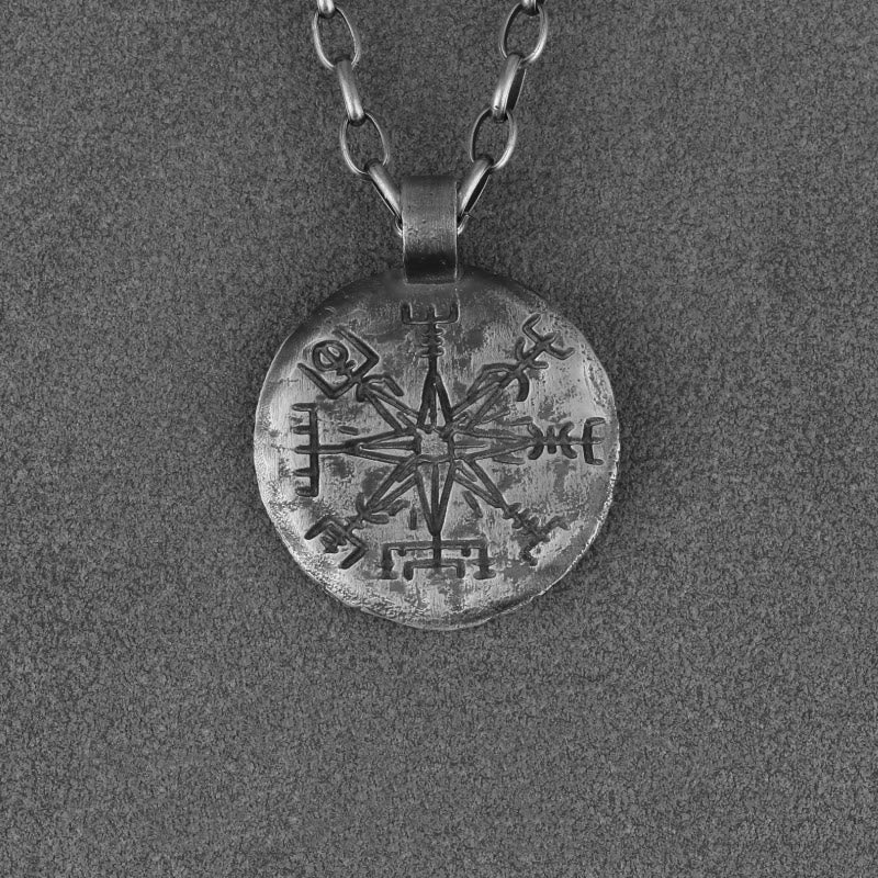 WorldNorse 999 Sterling Silber Vegvisir Halskette