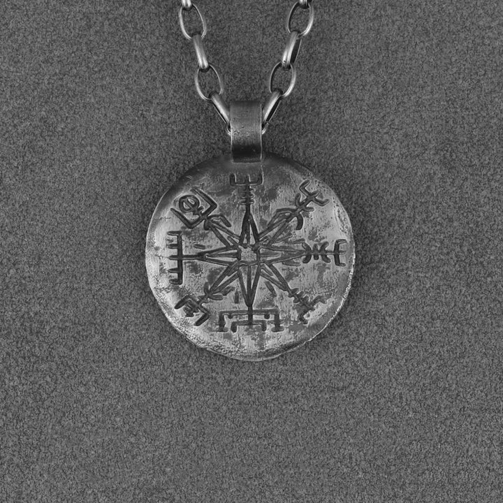 WorldNorse 999 Sterling Silber Vegvisir Halskette