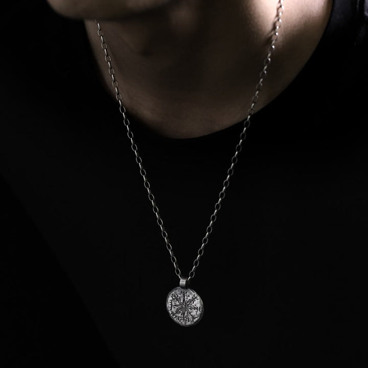 WorldNorse 999 Sterling Silber Vegvisir Halskette