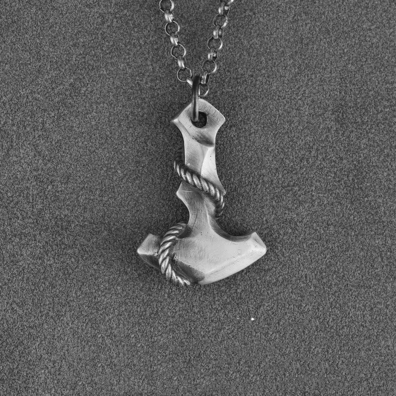 WorldNorse Handgefertigtes 999 Silber Anker Halskette - Mit Rolo-Kette - 55 cm - NEIN DANKE - image 2