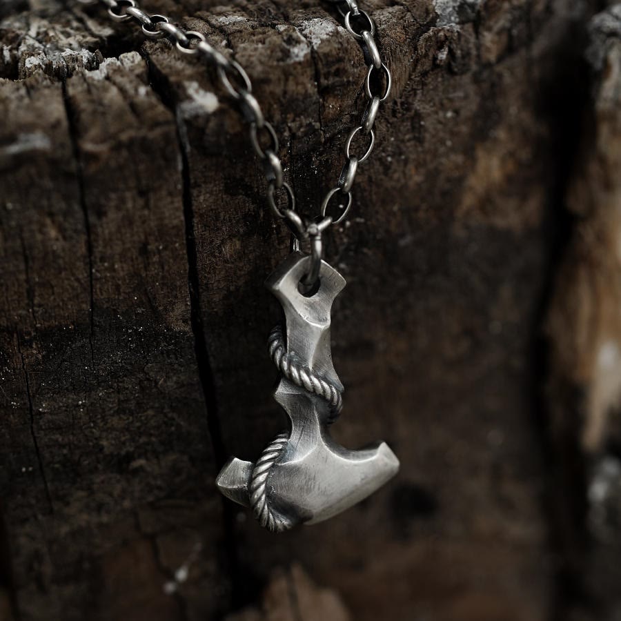 WorldNorse Handgefertigtes 999 Silber Anker Halskette - image 0