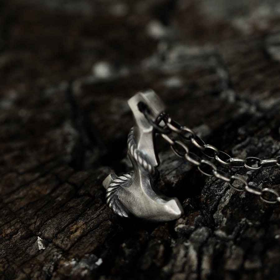 WorldNorse 999 Sterling Silber Anker Halskette