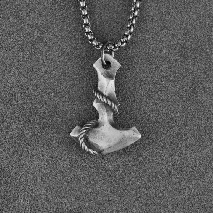 WorldNorse Handgefertigtes 999 Silber Anker Halskette - Mit Boxkette - 60 cm - NEIN DANKE - image 1