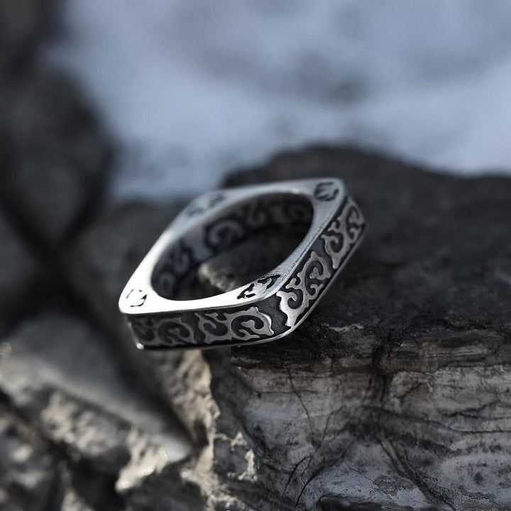 WorldNorse 925 Sterling Silber Ring mit Drachenmuster