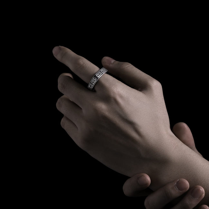 WorldNorse 925 Sterling Silber Ring mit Drachenmuster