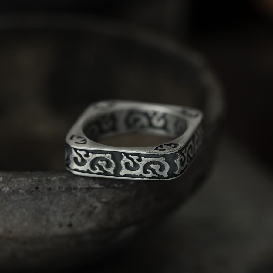 WorldNorse 925 Sterling Silber Ring mit Drachenmuster