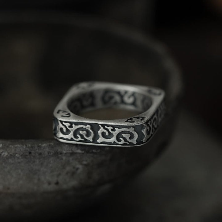 WorldNorse 925 Sterling Silber Ring mit Drachenmuster