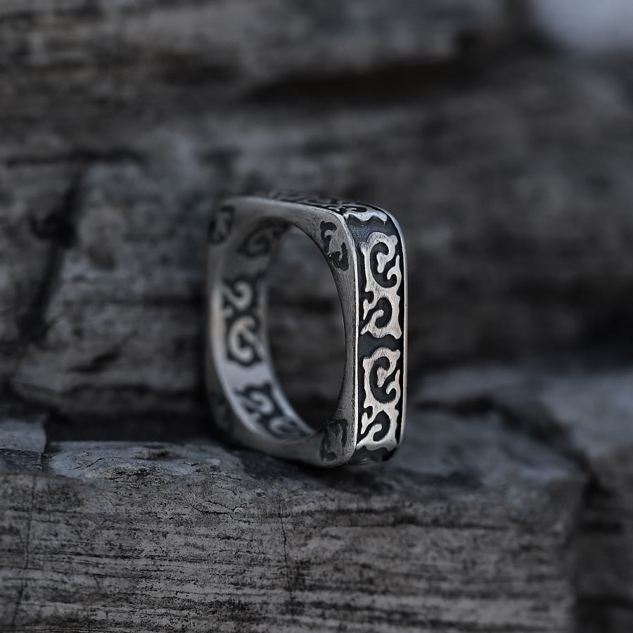 WorldNorse 925 Sterling Silber Ring mit Drachenmuster
