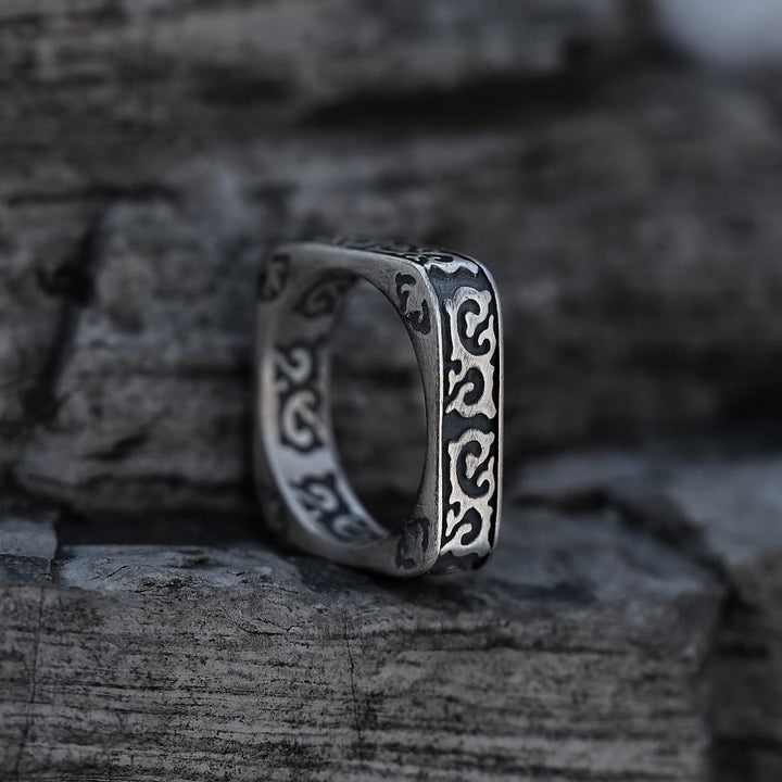 WorldNorse 925 Sterling Silber Ring mit Drachenmuster