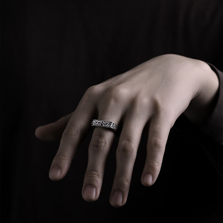 WorldNorse 925 Sterling Silber Ring mit Drachenmuster