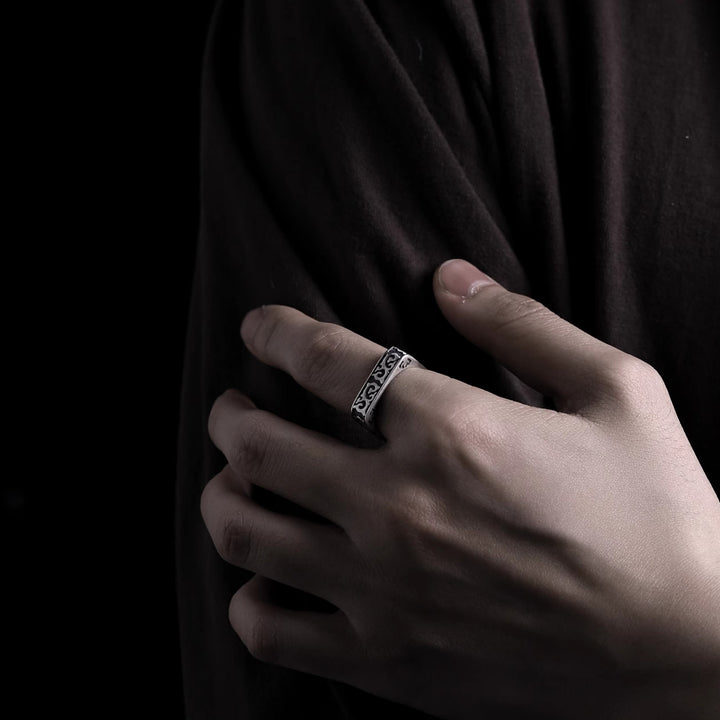 WorldNorse 925 Sterling Silber Ring mit Drachenmuster