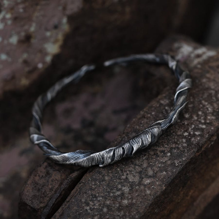 WorldNorse Handgefertigtes 999 Silber Feder offenes Armband - image 2