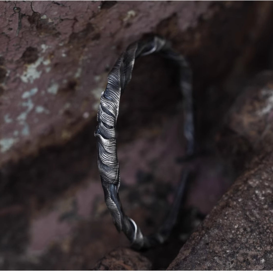 WorldNorse 999 Sterling Silber Feder offenes Armband