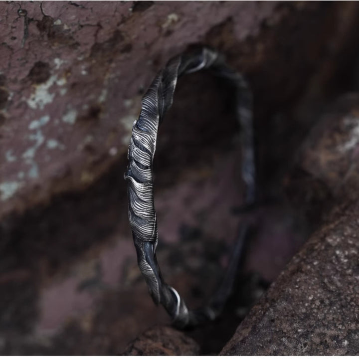WorldNorse 999 Sterling Silber Feder offenes Armband