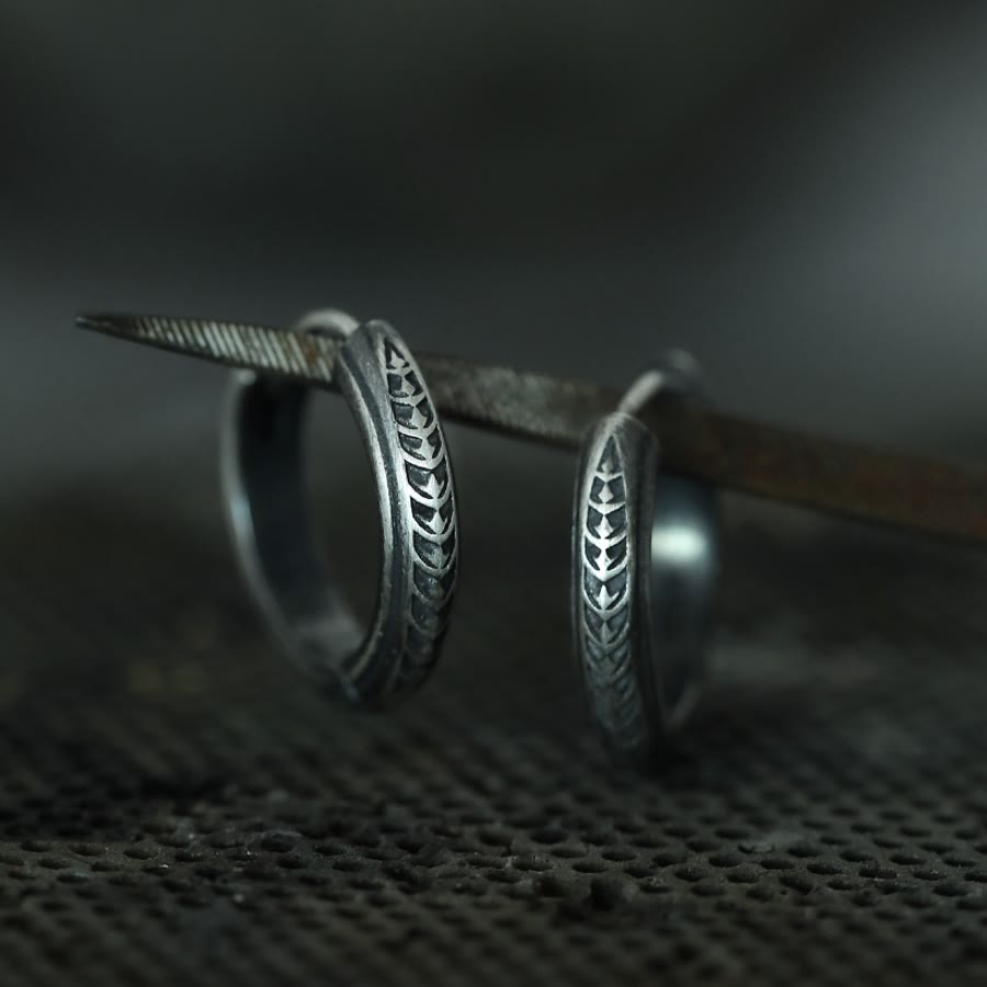 WorldNorse 925 Sterling Silber Drachenschuppen Ohrringe