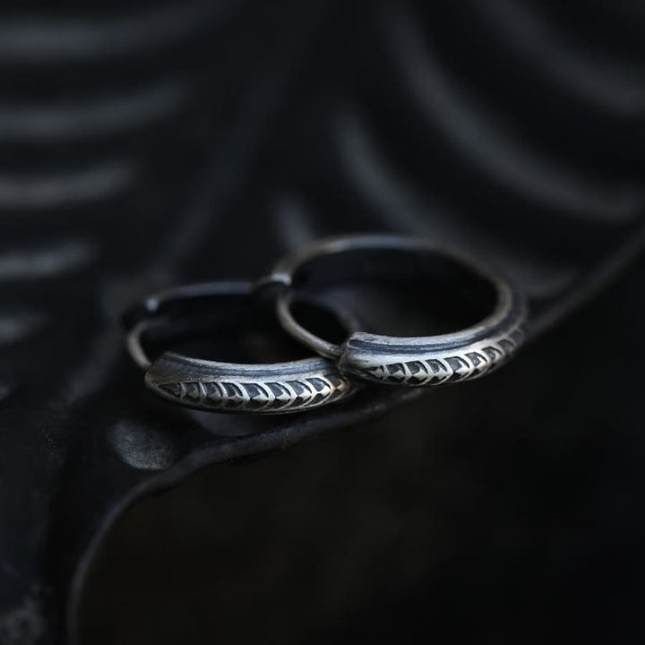 WorldNorse handgefertigtes 925er Silber Drachenschuppen Ohrringe - Ohrringe - image 0