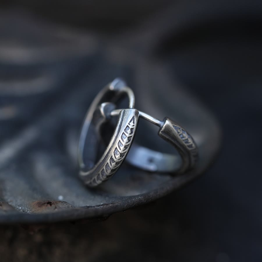 WorldNorse 925 Sterling Silber Drachenschuppen Ohrringe