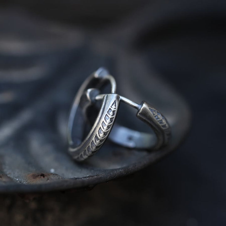 WorldNorse 925 Sterling Silber Drachenschuppen Ohrringe
