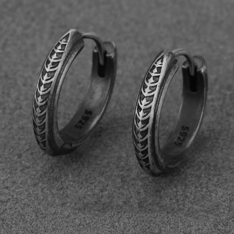 WorldNorse 925 Sterling Silber Drachenschuppen Ohrringe