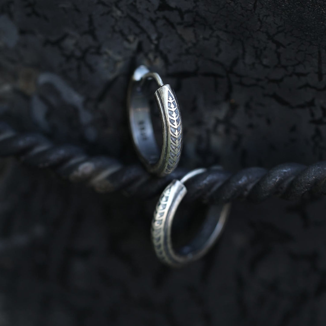 WorldNorse 925 Sterling Silber Drachenschuppen Ohrringe