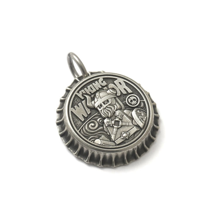 WorldNorse Halskette aus 925er Sterlingsilber mit Kronkorken