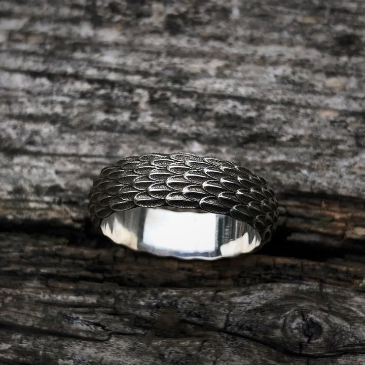 WorldNorse handgefertigtes 925er Silber Drachenschuppenring - image 4