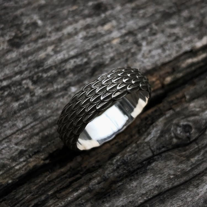 WorldNorse handgefertigtes 925er Silber Drachenschuppenring - image 5