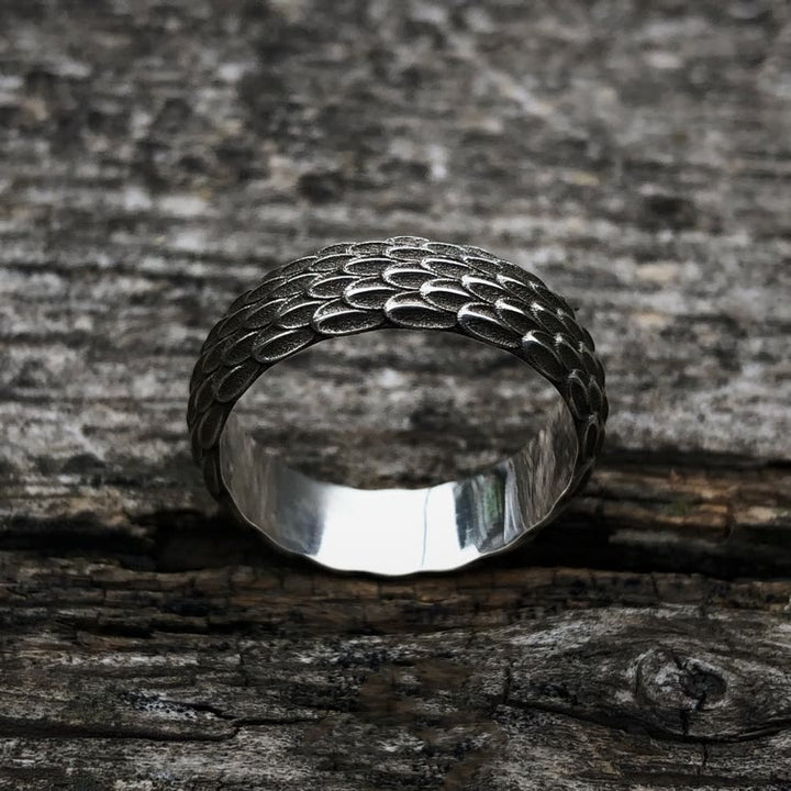WorldNorse handgefertigtes 925er Silber Drachenschuppenring - image 2