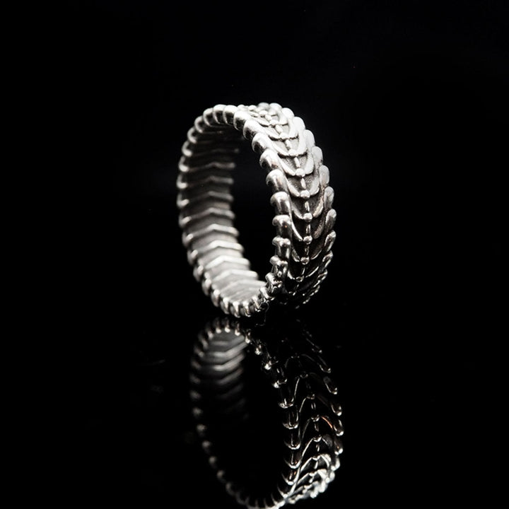 WorldNorse 925 Sterling Silber Tier Wirbelsäule Ring