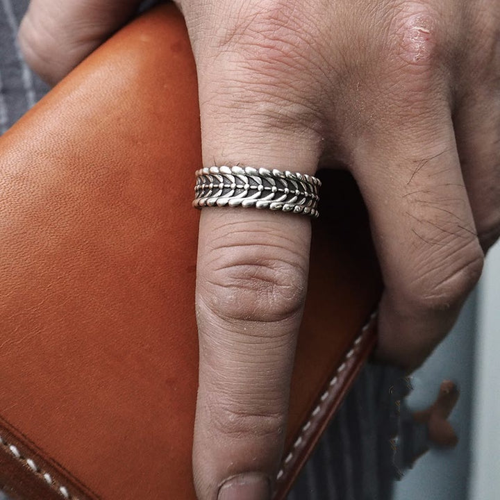 WorldNorse 925 Sterling Silber Tier Wirbelsäule Ring