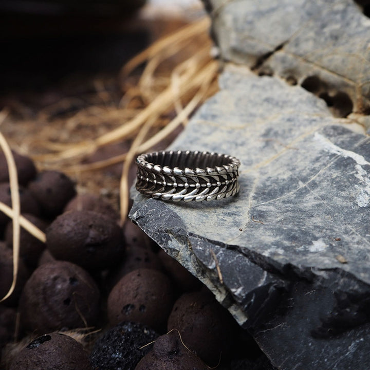 WorldNorse 925 Sterling Silber Tier Wirbelsäule Ring