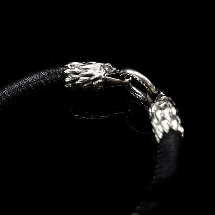 WorldNorse 925 Sterling Silber Wikinger Tiere Lederarmband